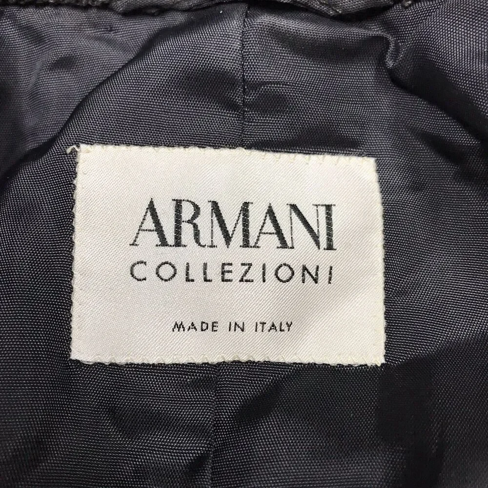 ARMANI COLLEZIONI Blazer Men 40 Charcoal Gray 100% Wool Pockets Made in Italy